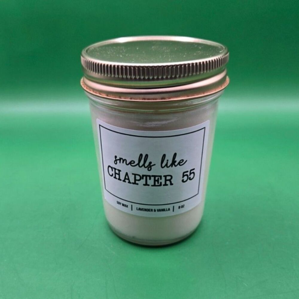 "Smells Like Chapter 55" Soy Candle - Lavender & Vanilla Scent 8 oz